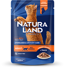 Сочные кусочки из курицы с лесными ягодами для стерилизованных кошек. Профилактика мочекаменной болезни.