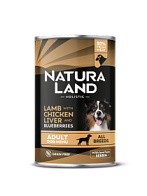 Ягненок с куриной печенью и черникой 400г