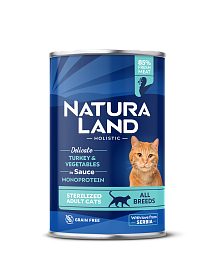 Сочные кусочки из индейки с овощным рагу для стерилизованных кошек. Профилактика мочекаменной болезни жб 420г